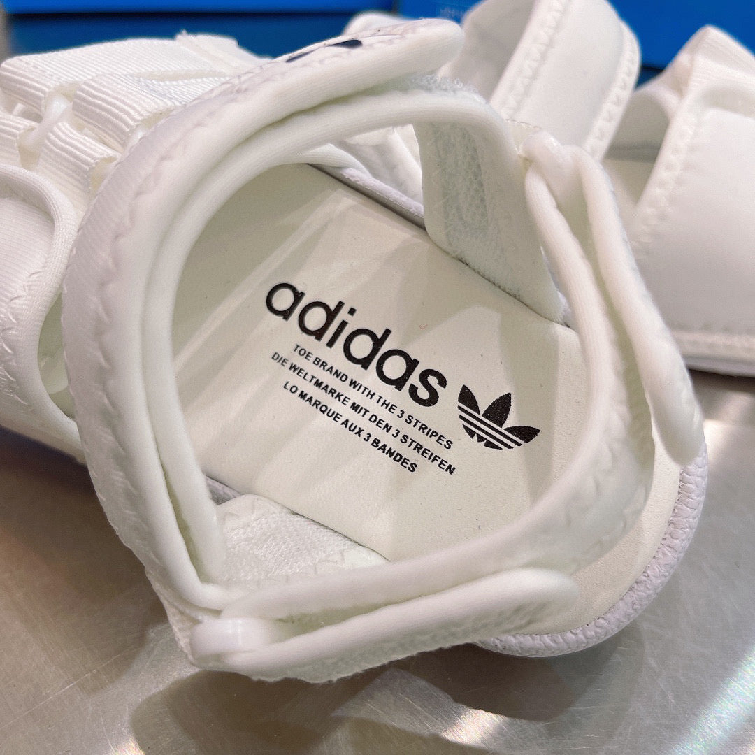 Adidas clover hook and loop beach sandals" white"