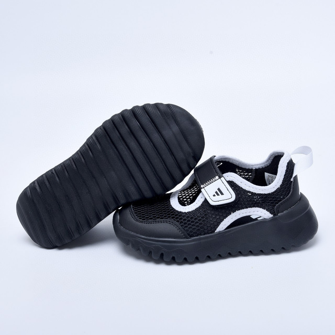 Adidas mesh single buckle sandals " Black and white"