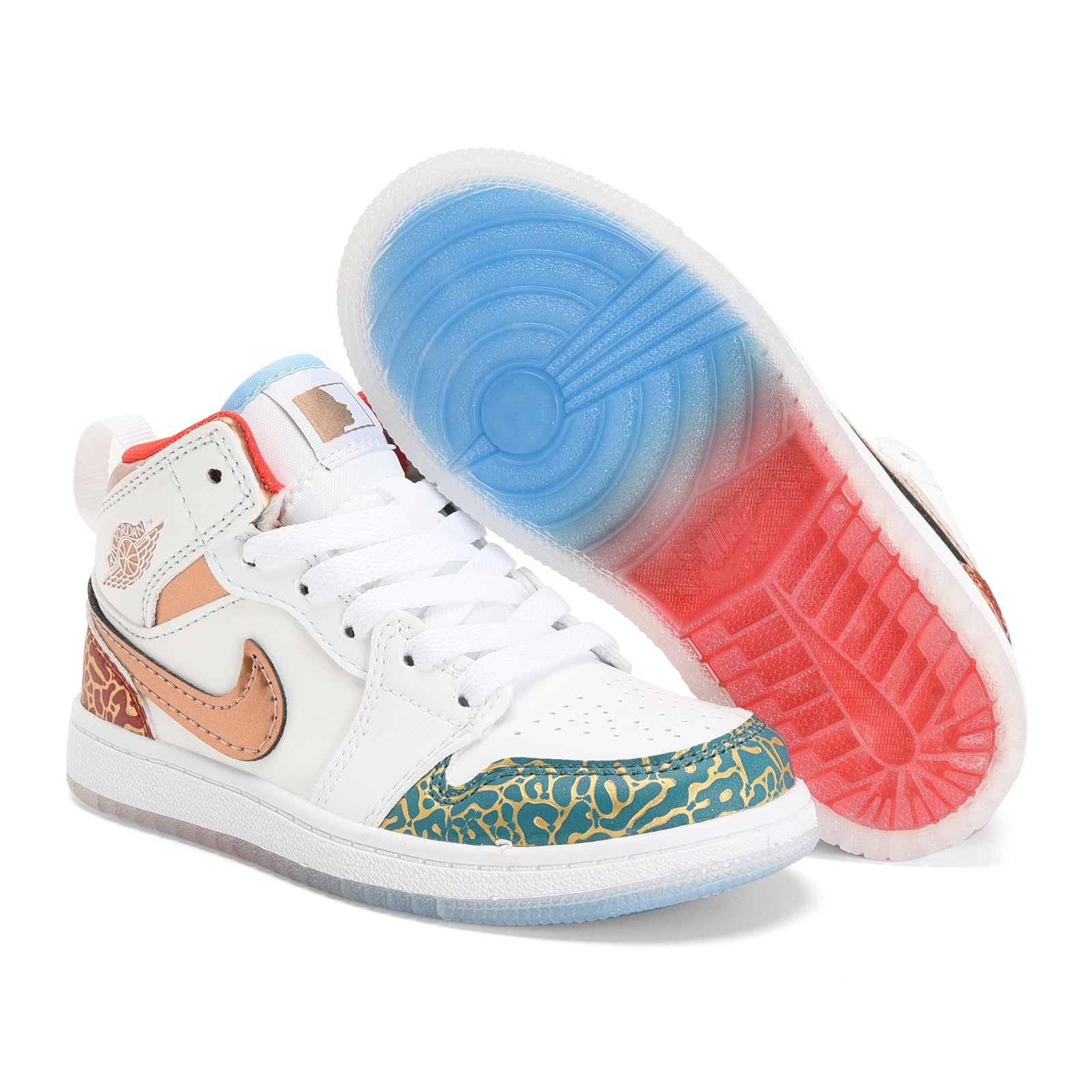 AJ-127" white, brown, green"