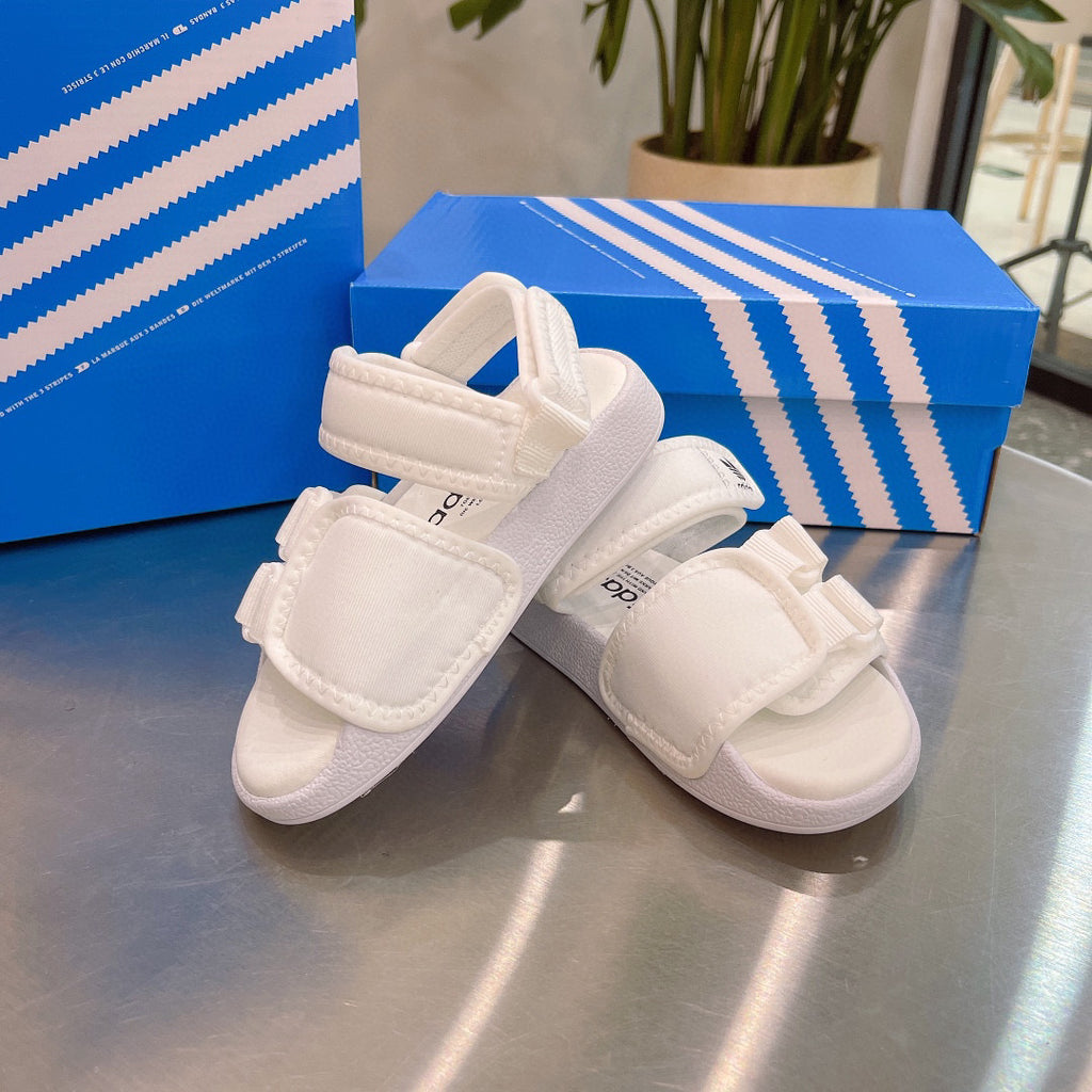 Adidas clover hook and loop beach sandals" white"