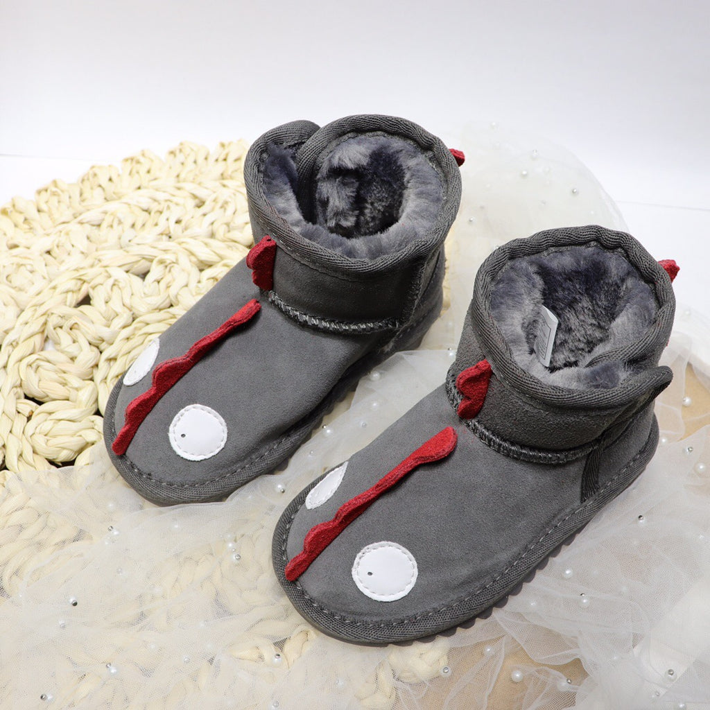 Ugg Velcro Dinosaur Children's Snow Boots" gray"