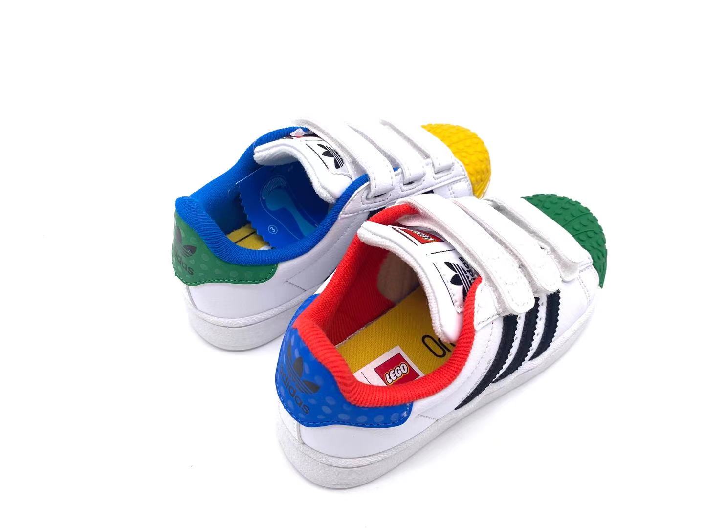 Adidas classic shell toe children's shoes" white, red, blue, green"