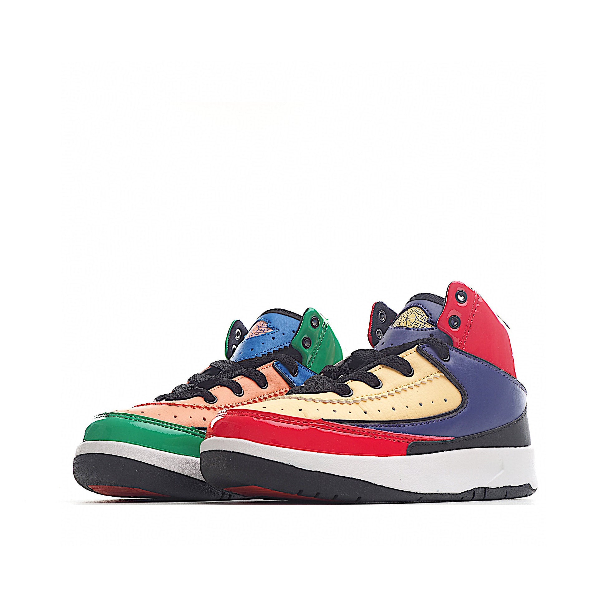 Jordan 2 retro running shoes for kids " red, black, navy, beige"