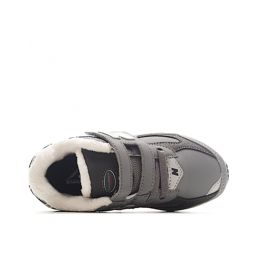 NB 2002 Velvet Elastic Velcro Children's Shoes" Gray"