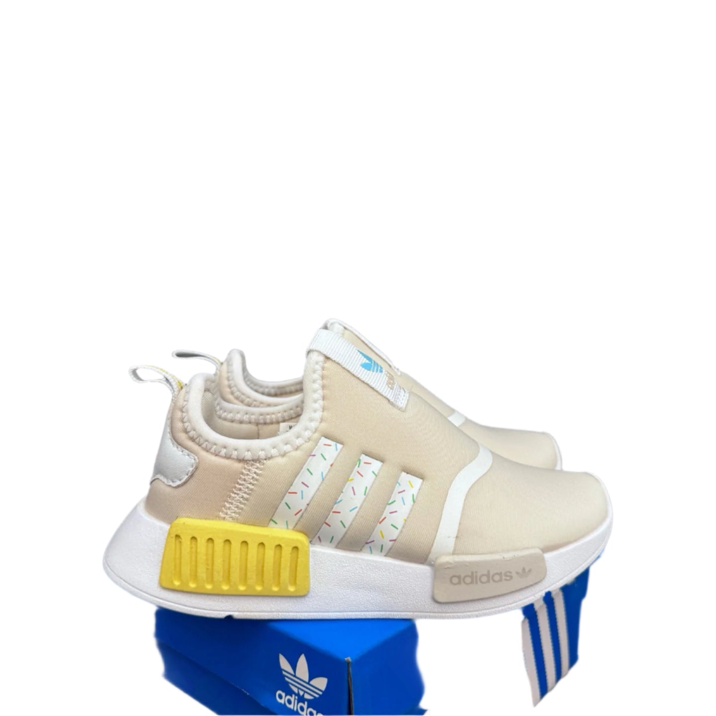 NMD slip-on shoes for kids" grimy with white"