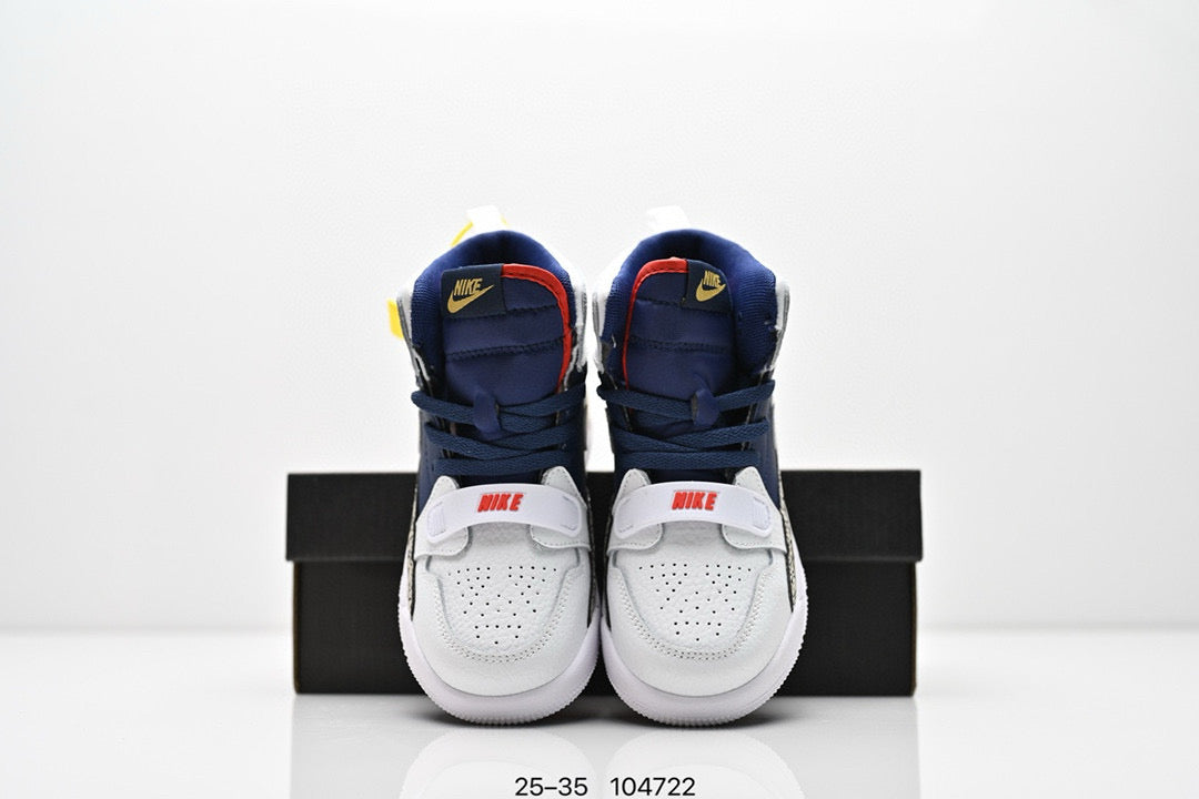 Jordan 312 children's shoes" White, Dark blue, & grey elephant print"