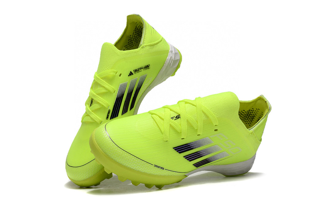 Adidas F50 knitted waterproof football shoes" light green"