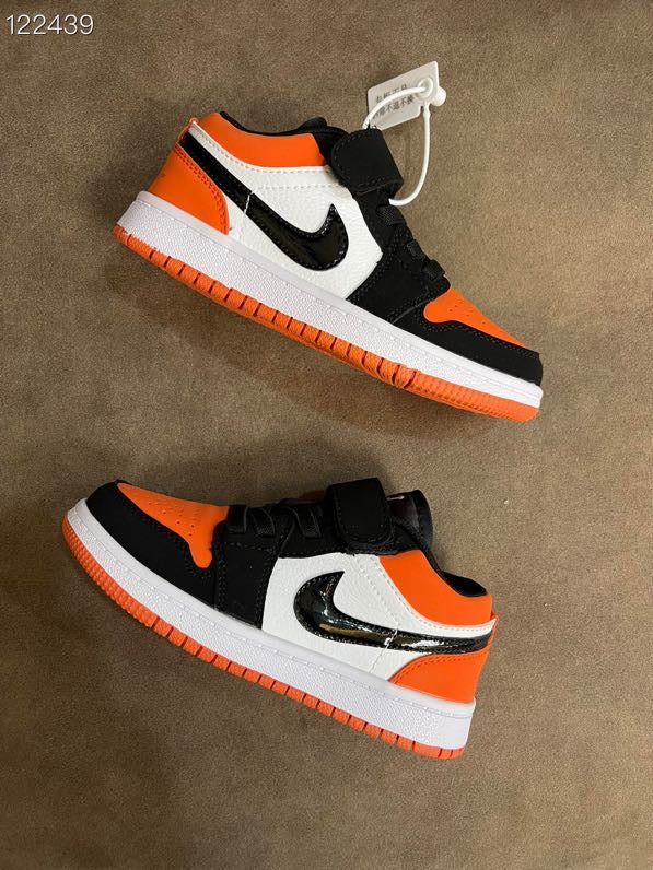 AIR JORDAN 1 low-top Velcro" white, black, orange"