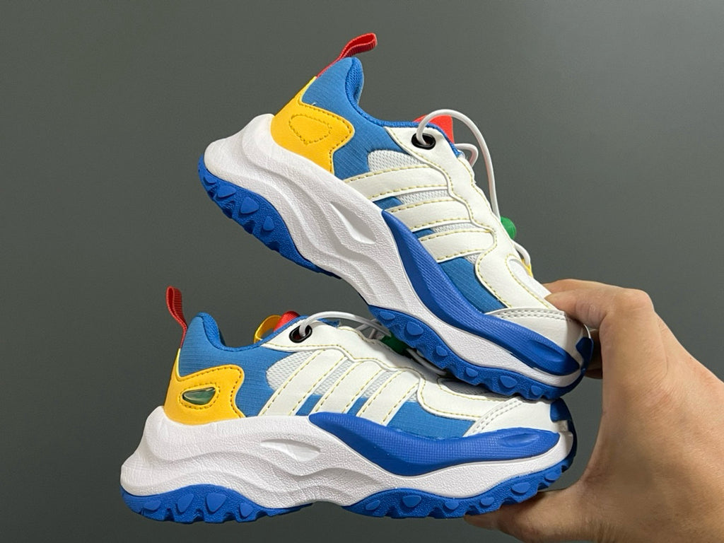 Adidas new elastic buckle children's shoes" white, blue"