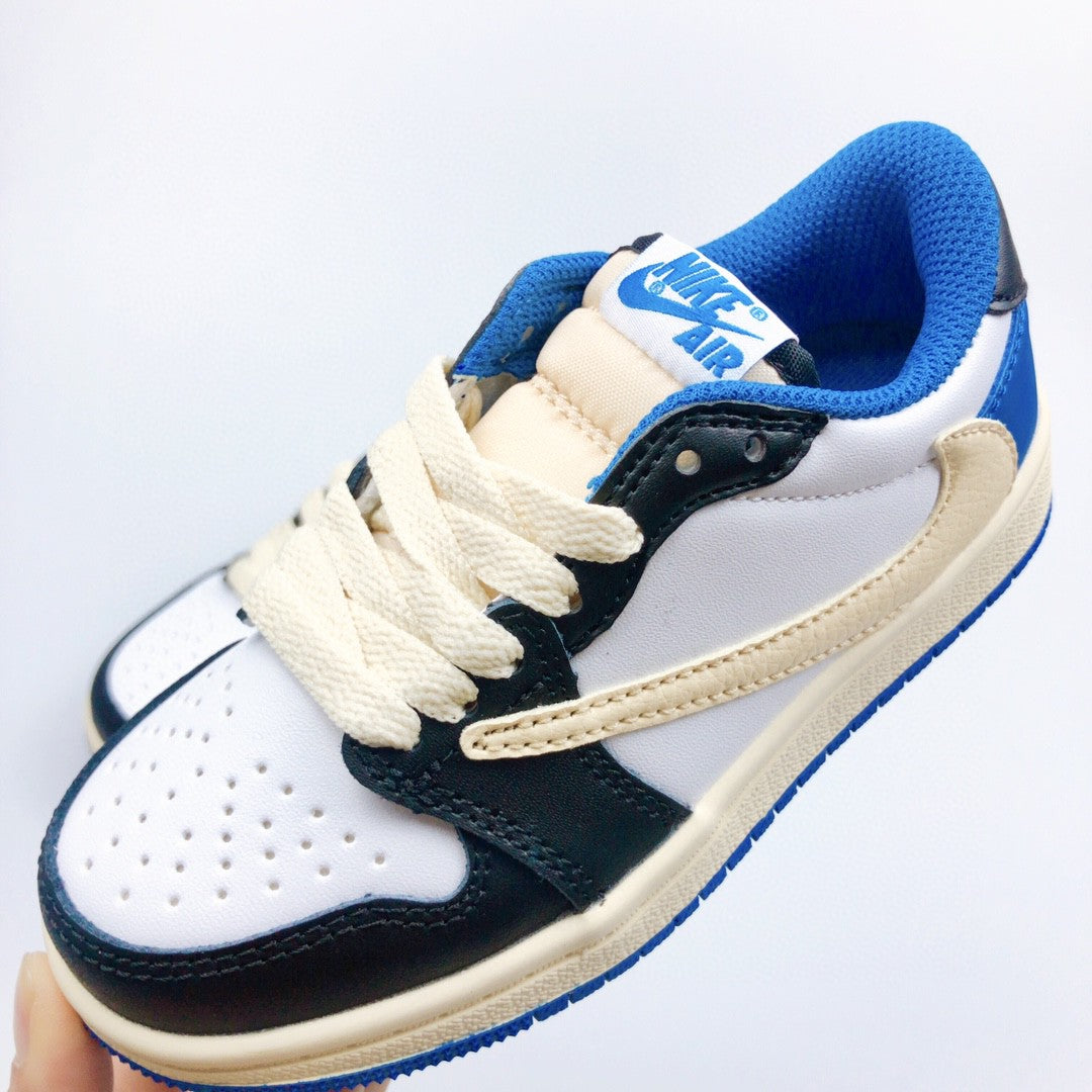 Jordan low-top reverse hook black warrior" white, cream, blue"