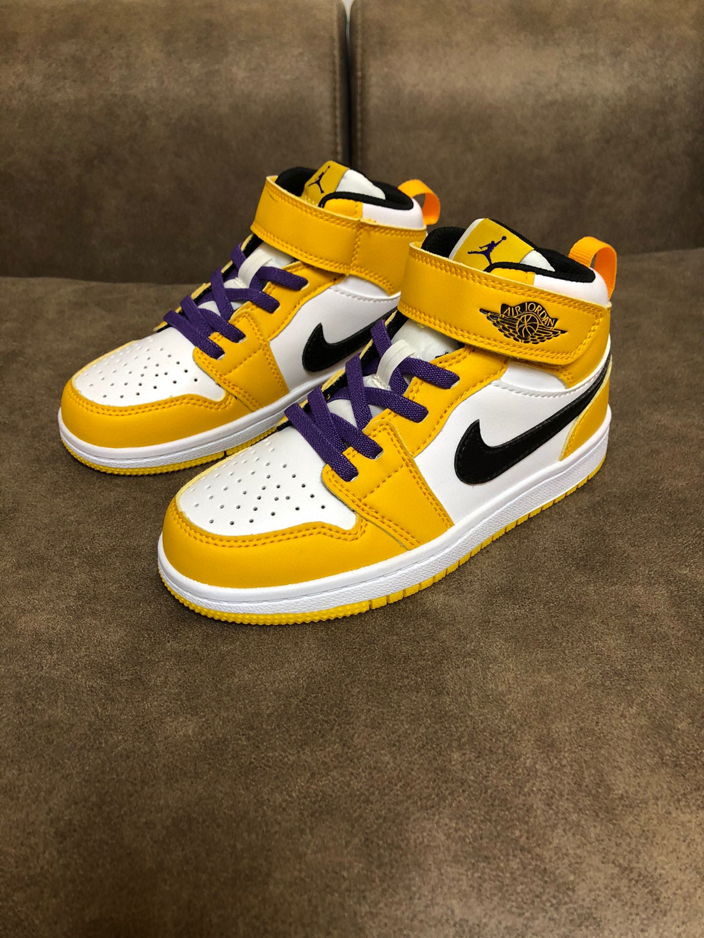 Joe's high-top Velcro children's shoes" yellow, white"