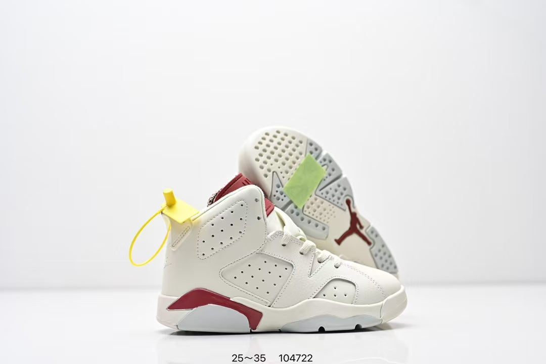 Joe 6 split leather children's shoes "white, burgundy"