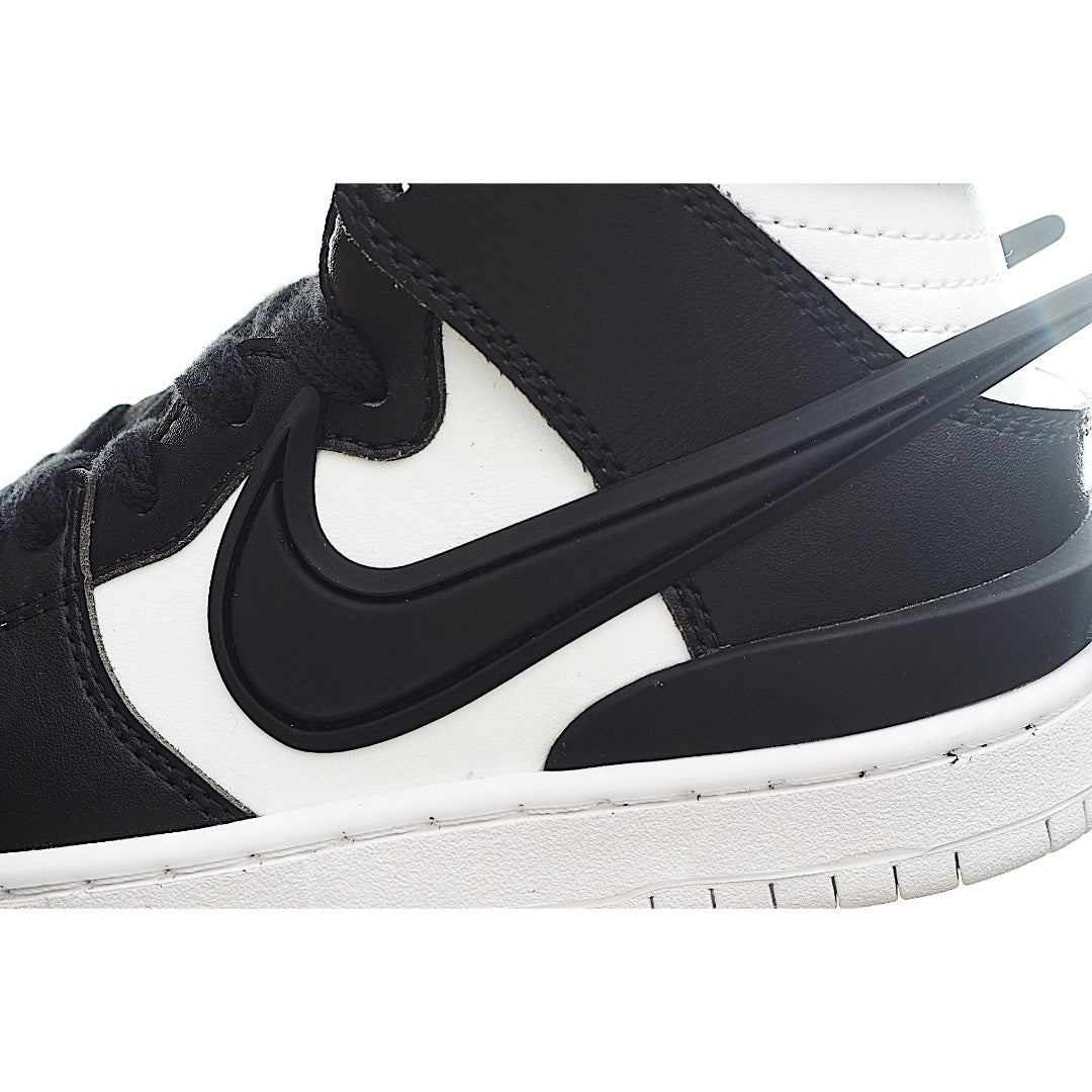 Nike Dunk High Top Swoosh " white, black"