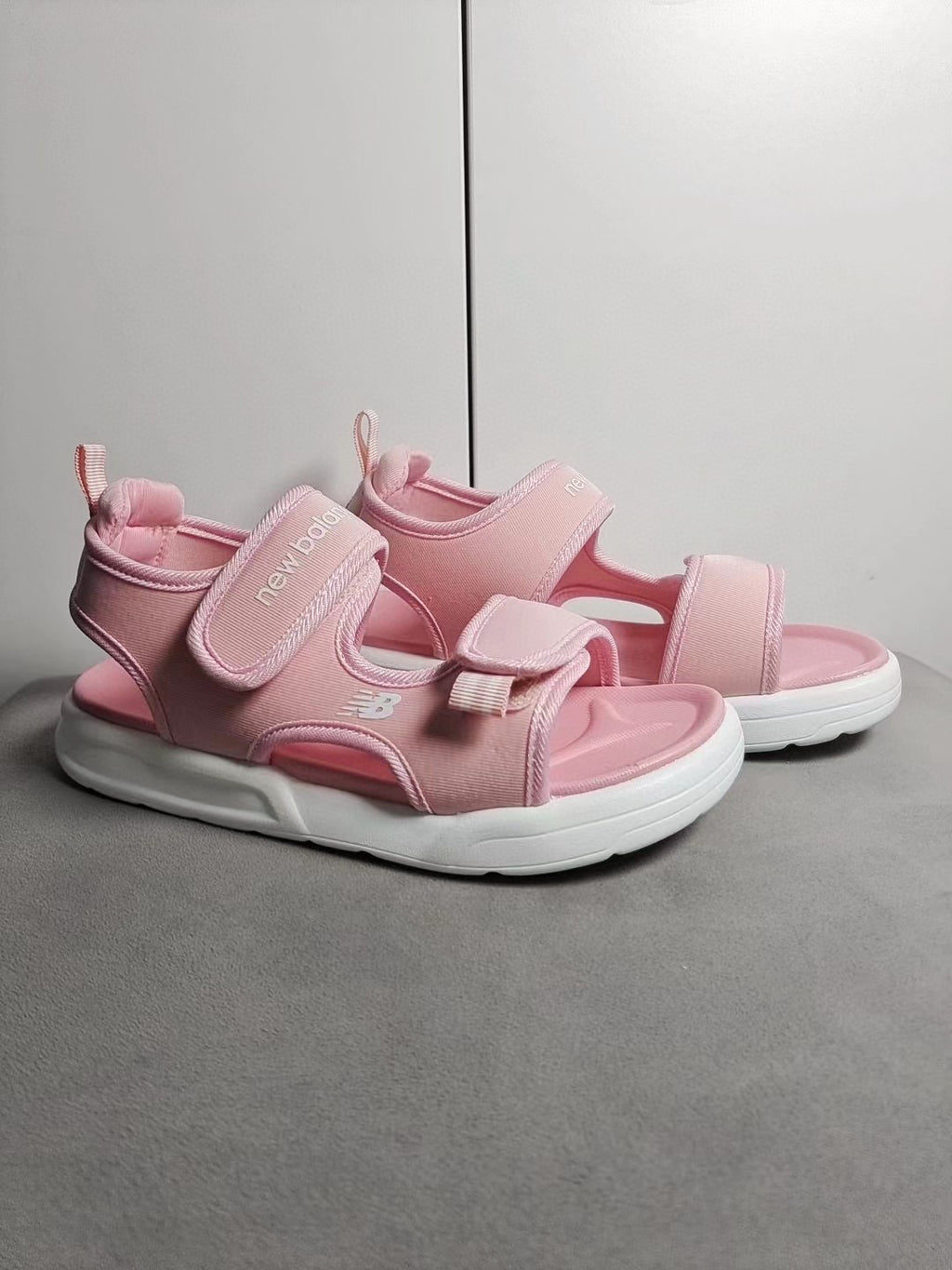 NB double velcro sandals" pink"