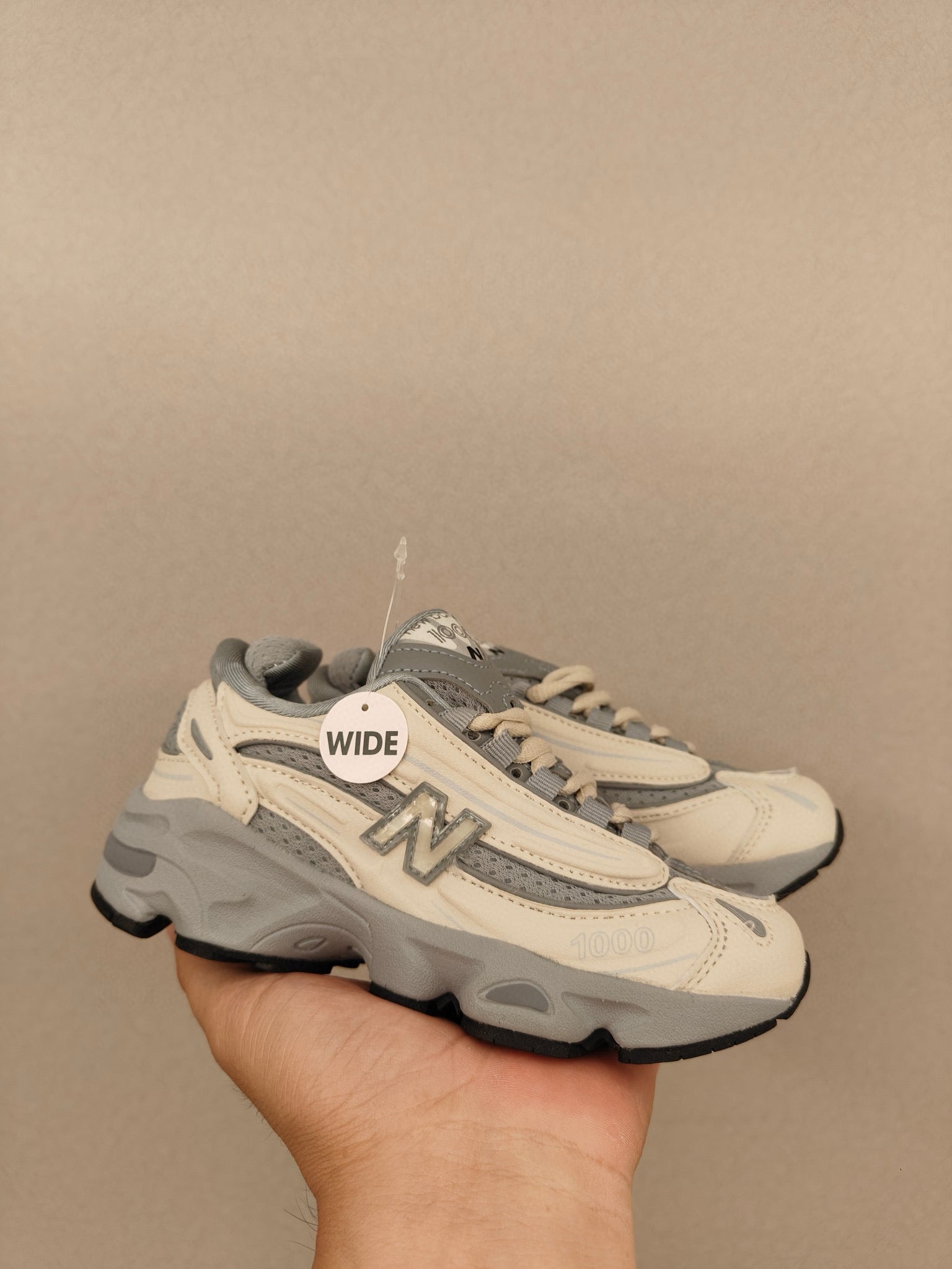 NB1000 lace-up children's shoes" gray, cream"