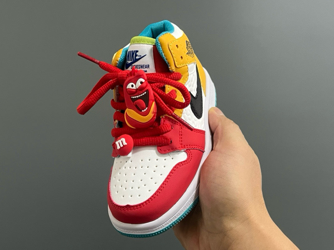 Qiao Yi Zhongbang cartoon funny bug Velcro sneakers"  red, yellow, white, black, turquoise"