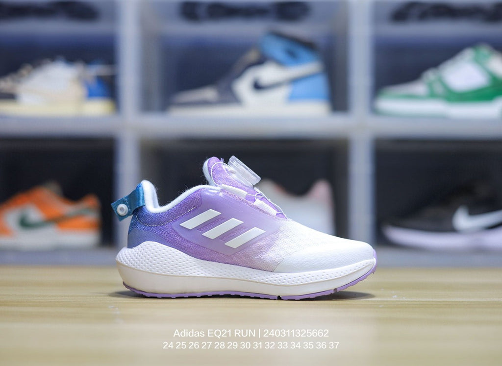 EQT Adidas popcorn lock shoes for children" white, purple"