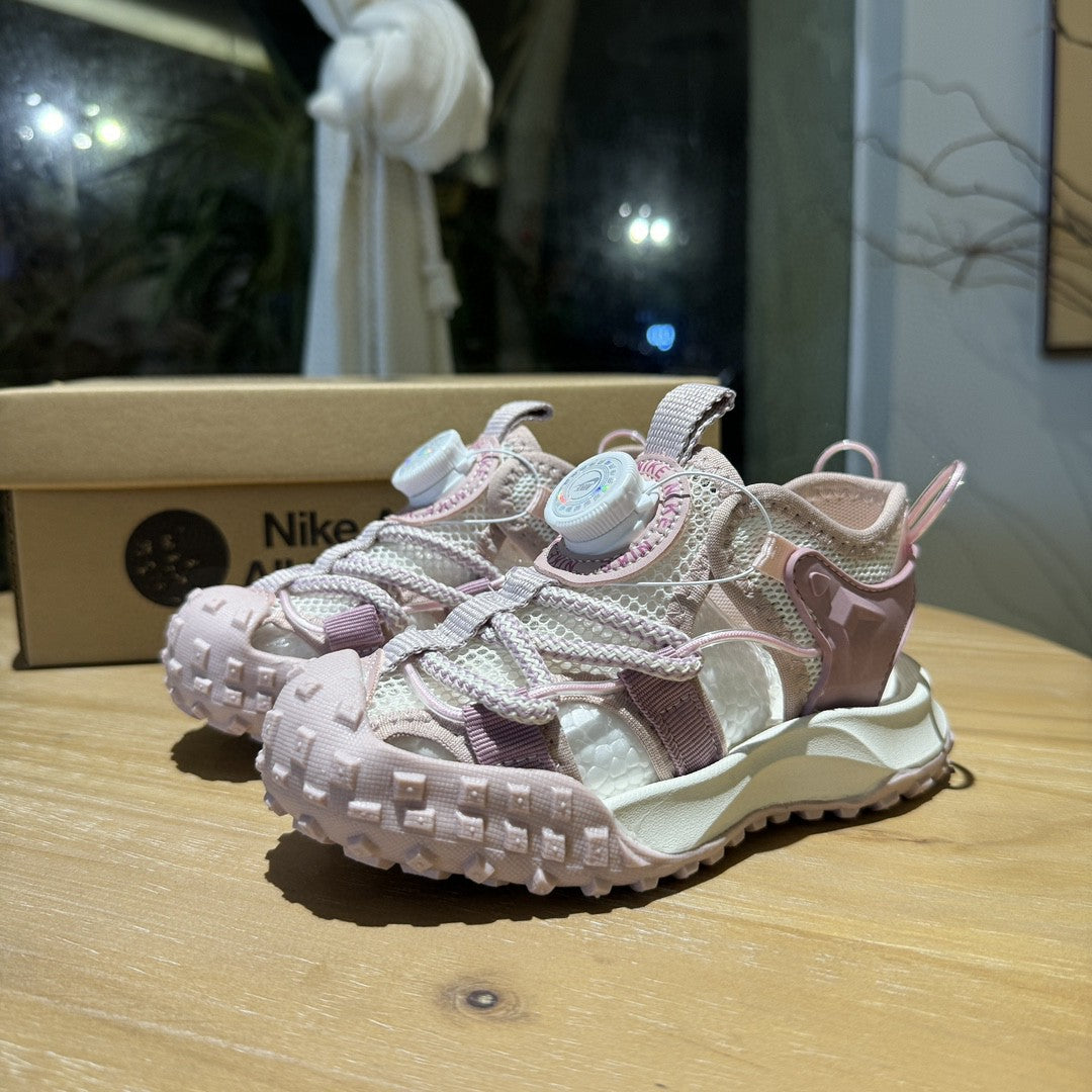Popular NK hiking shoes and sandals" off white, light pink"