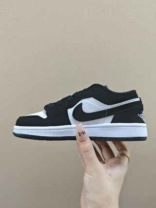 Qiao Yizhuan G version low-top children's lace-up sports shoes" black, white"