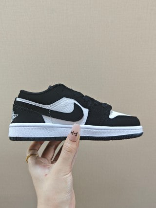 Qiao Yizhuan G version low-top children's lace-up sports shoes" black, white"