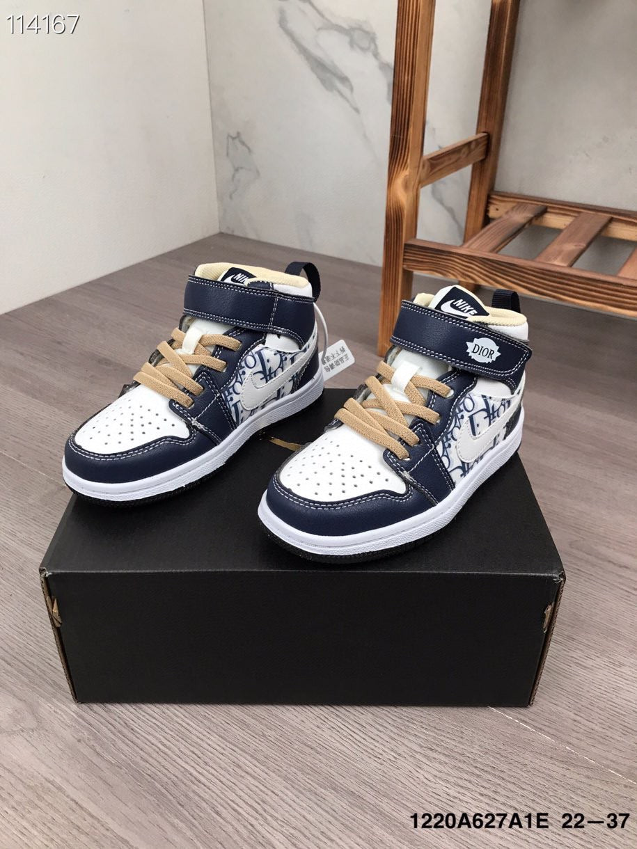 Joe's high-top Velcro children's shoes" Navy, white"