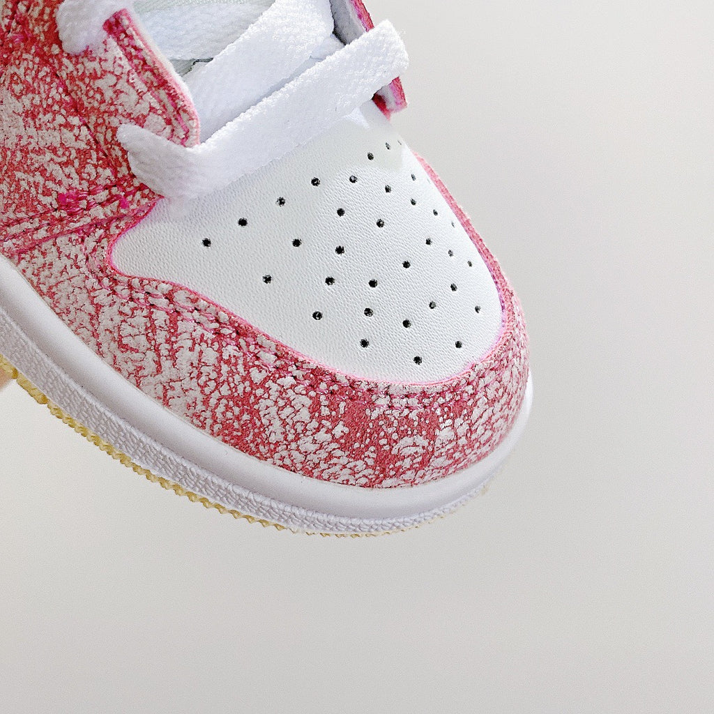 Joe 1 low-top elastic buckle parent-child shoes" pink, white, yellow"
