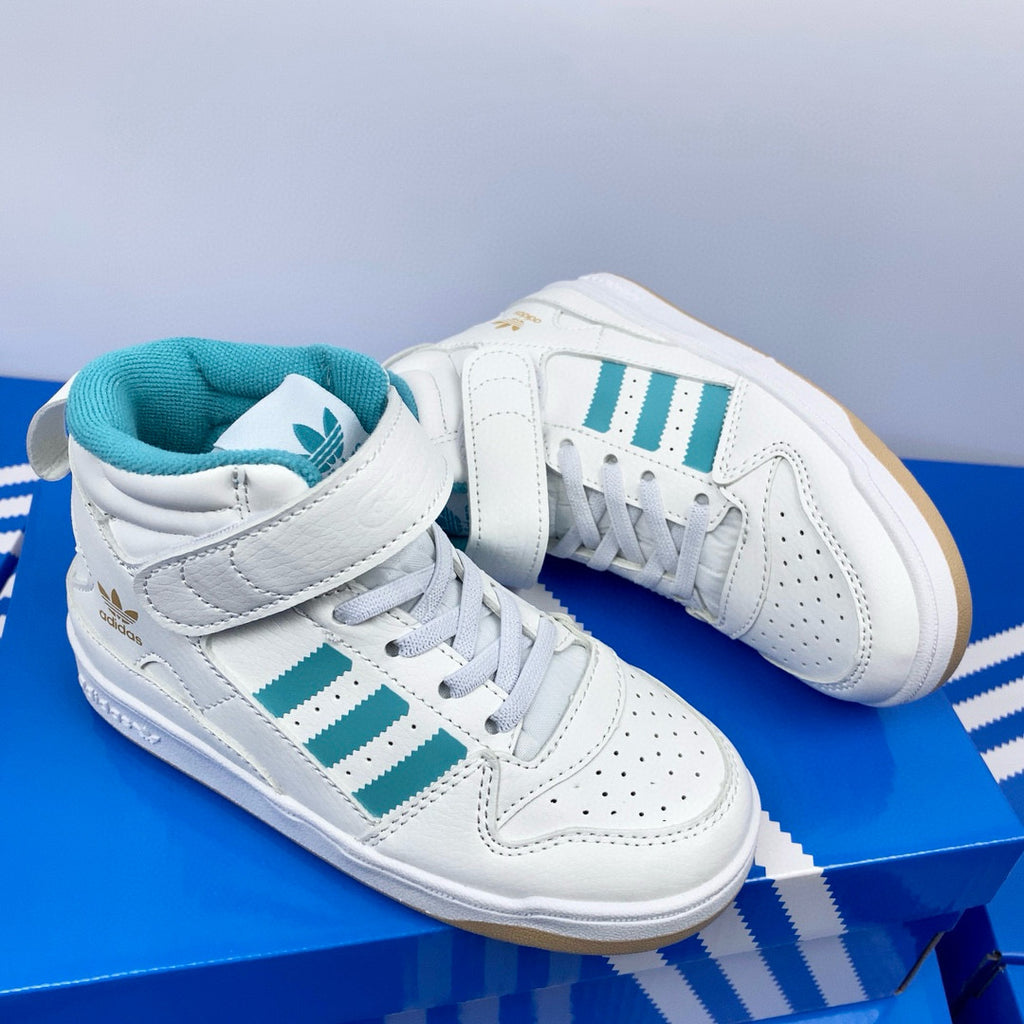 Adidas 84 high-top children's shoes" white, light green"