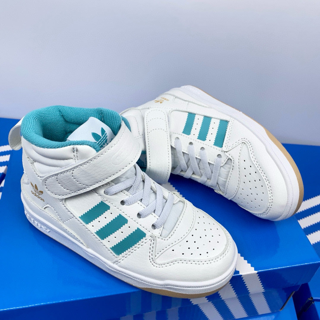Adidas 84 high-top children's shoes" white, light green"