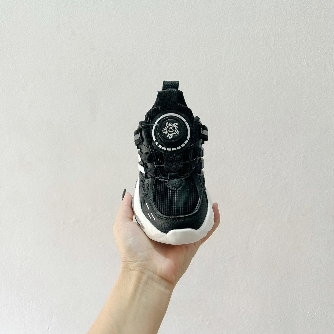 Trefoil rotating button children's shoes " black"