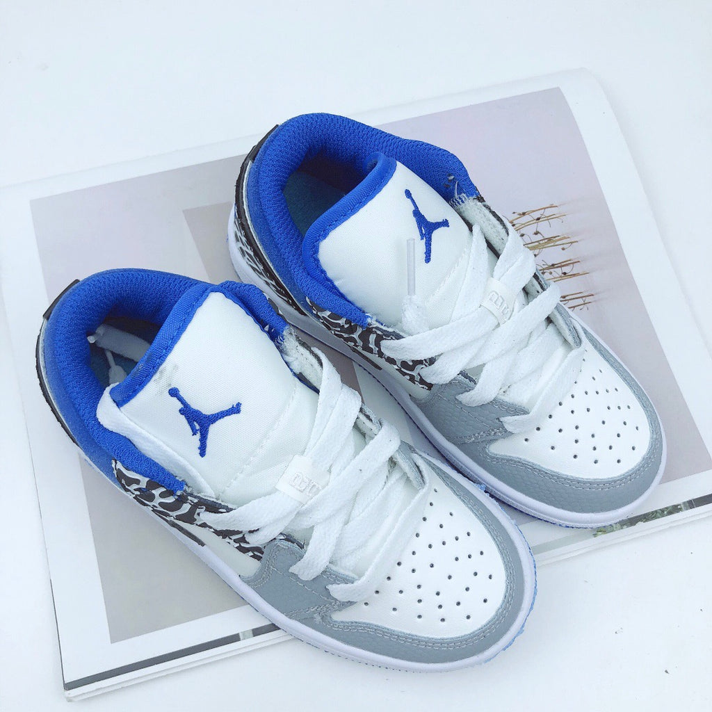 Joe 1 low-top elastic buckle parent-child shoes" blue, white, gray"