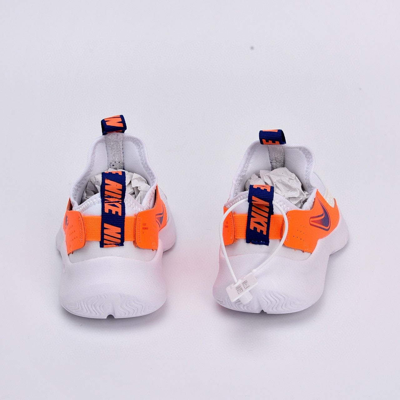 Nike slip-on running shoes"  white, orange"