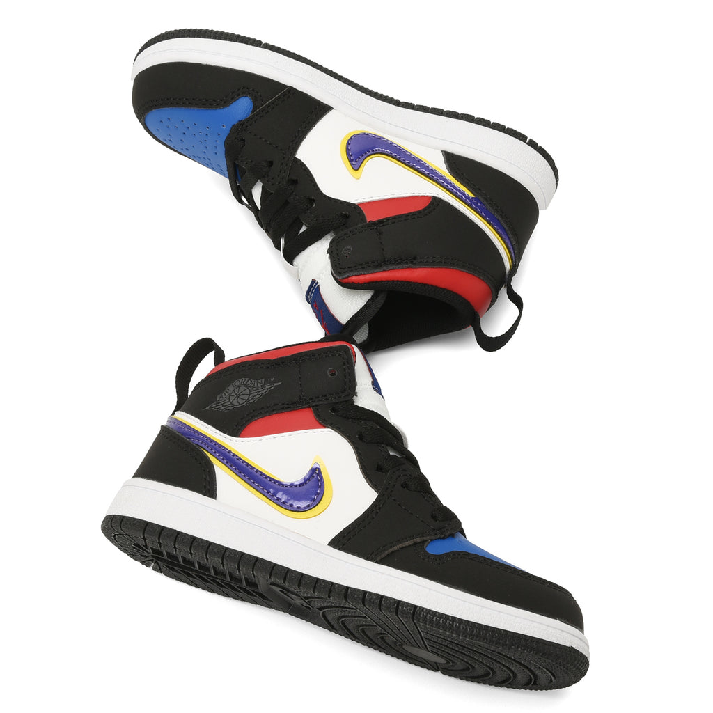 AJ-112" black, white, blue"