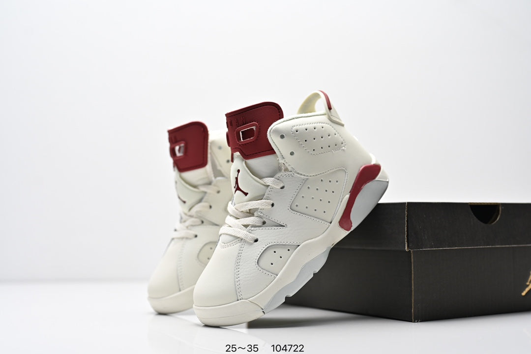 Joe 6 split leather children's shoes "white, burgundy"