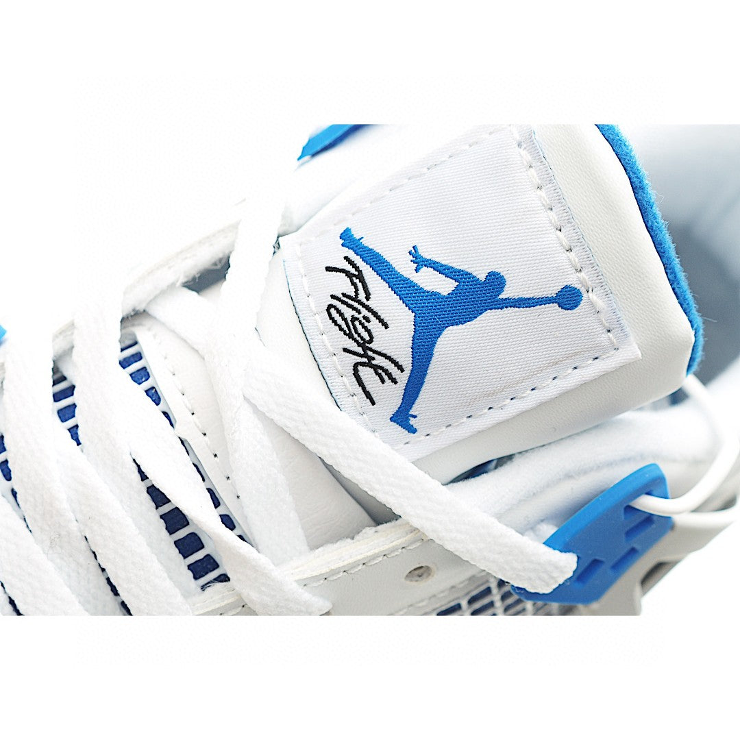 NK AJ 4th generation lace-up basketball air cushion children's shoes" white, gray, blue"