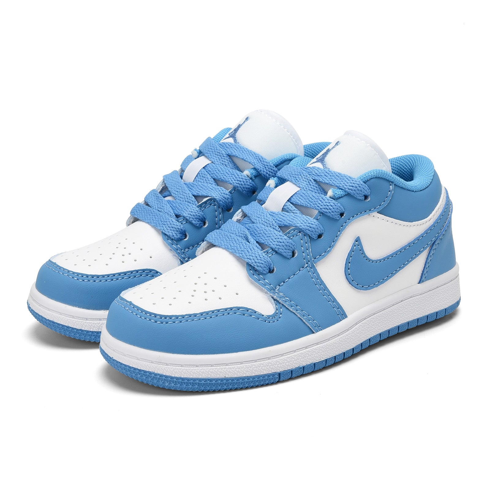 Qiaoyi low-top shoelaces" white, sky blue"
