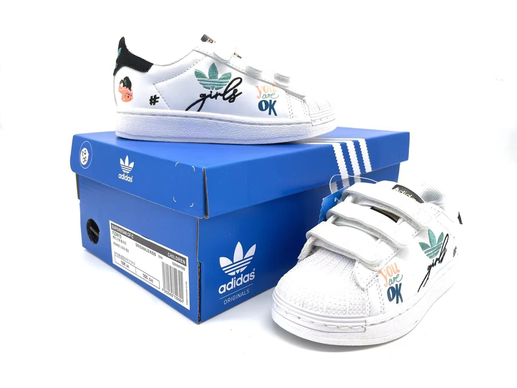 Adidas classic shell toe children's shoes" white"