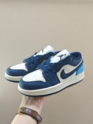 Qiao Yizhuan G version low-top children's lace-up sports shoes" blue, navy"