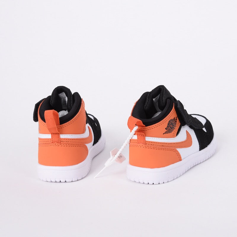 Jordan high top elastic band" white, black, orange"
