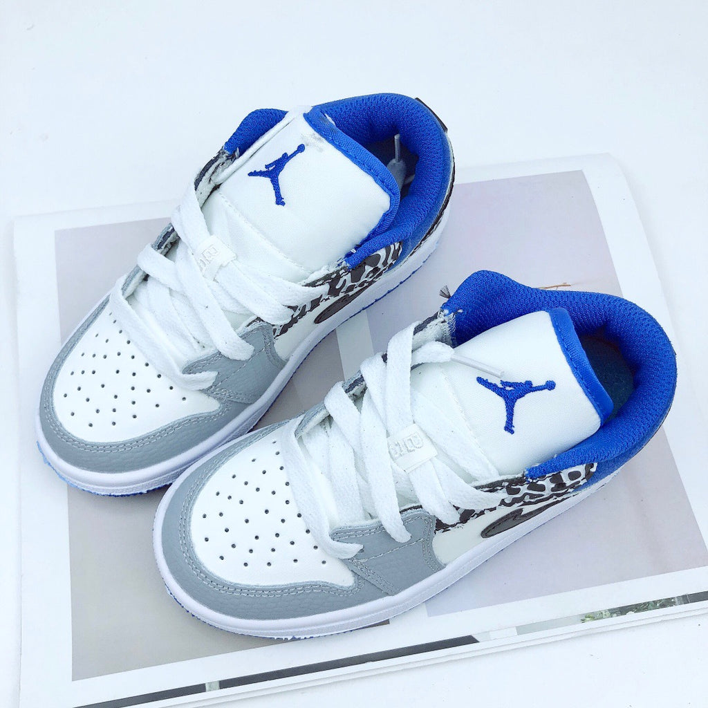 Joe 1 low-top elastic buckle parent-child shoes" blue, white, gray"