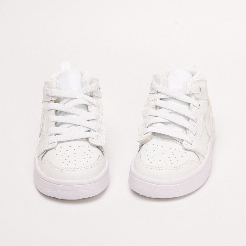 Jordan high top inner Velcro elastic band children's shoes" white"