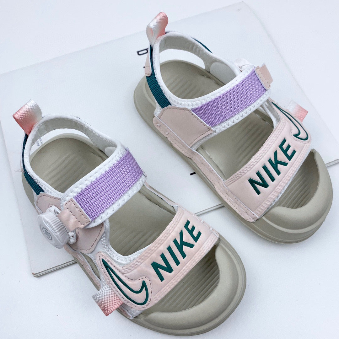 Nike Twist Lock Closed Toe Sandals "light gray, light pink"