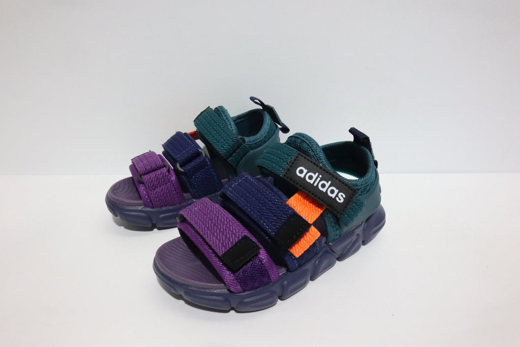 Adidas three velcro sandals "black, green, purple"