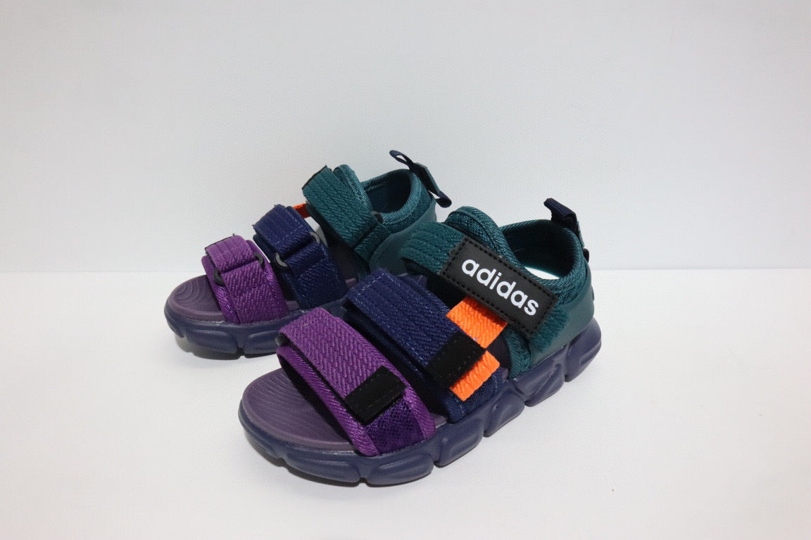 Adidas three velcro sandals "black, green, purple"