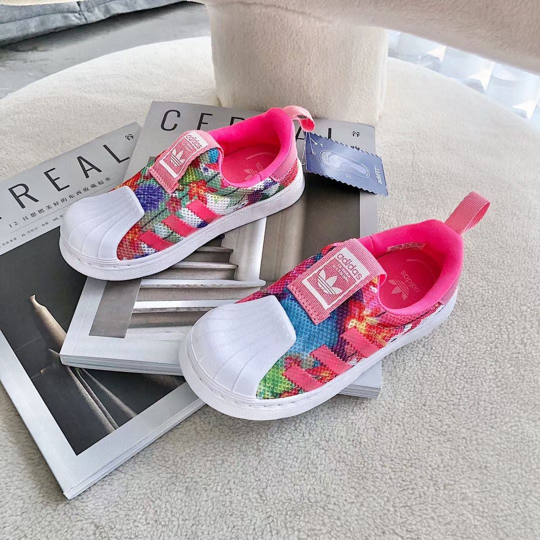 Adidas one-step soft mesh shoes for children" Pink"
