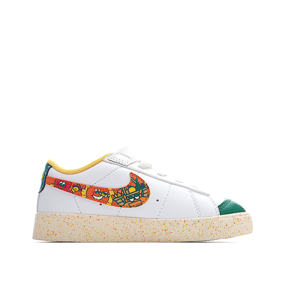 Trail Blazers Velcro Low-Top Kids Sneakers" white, orange"