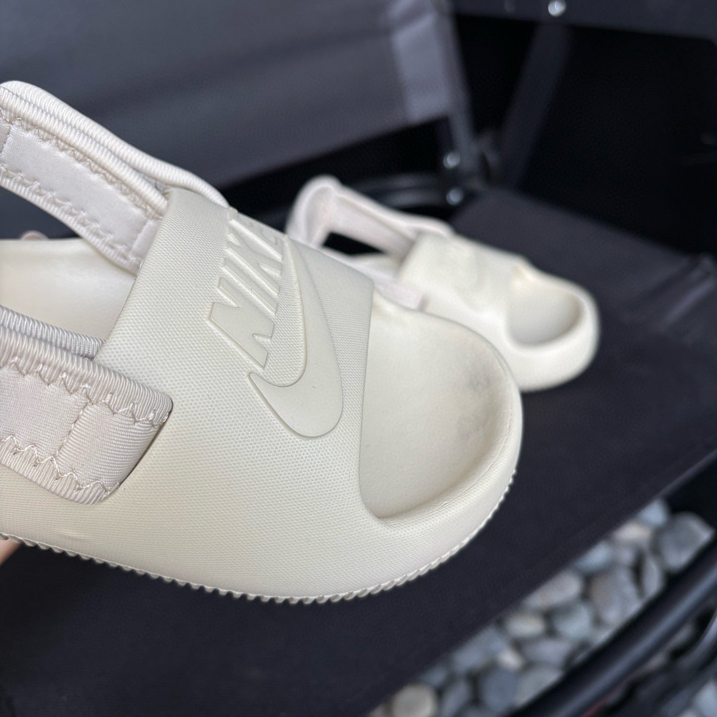 Nike open toe Velcro two-way sandals" Cream"