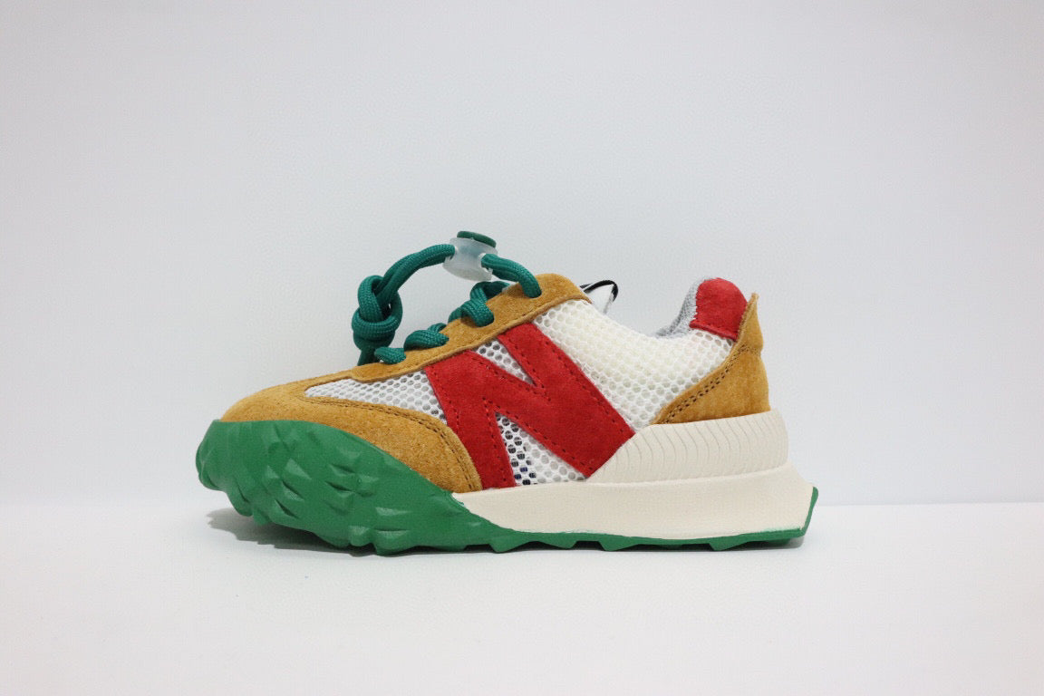 N official website synchronized parallel bars sandals " red, off white, dark green"