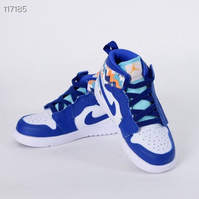 Jordan high top elastic band" white, blue"