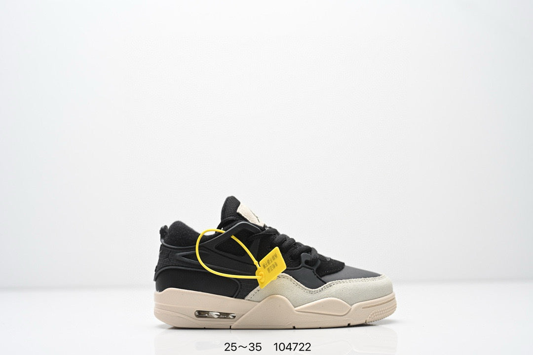 Jordan 4 low-top air cushion basketball shoes" black, gray"