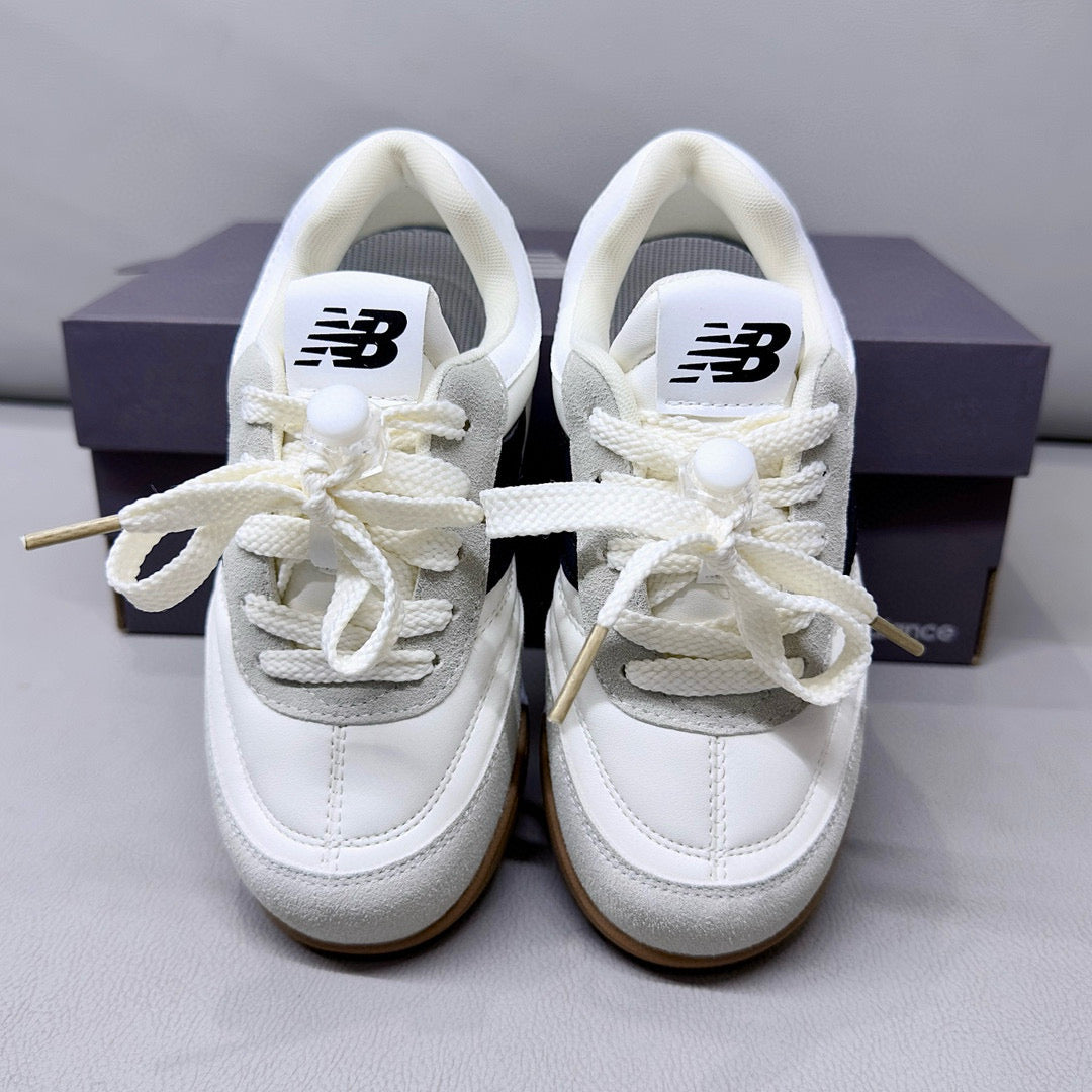 NB URC42LA lace-up buckle children's shoes" white, light gray"
